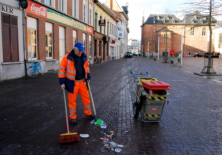 A picture of a street cleaner